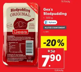 Lidl Geas blodpudding erbjuda