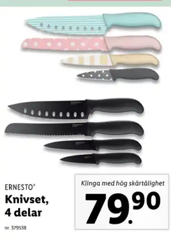 Lidl Ernesto knivset erbjuda