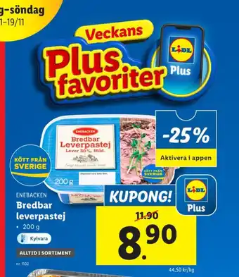 Lidl Enebacken leverpastej erbjuda