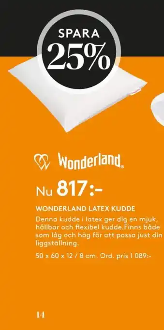 Wonderland huvudkudde