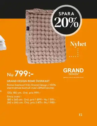 Seng Grand design överkast erbjuda