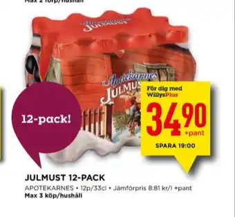 Willys Apotekarnes julmust erbjuda