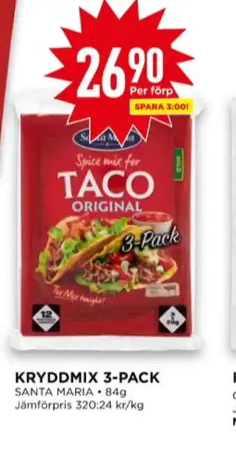 Willys Santa maria taco kryddmix erbjuda