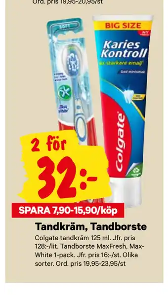 City Gross Tandkräm, tandborste erbjuda