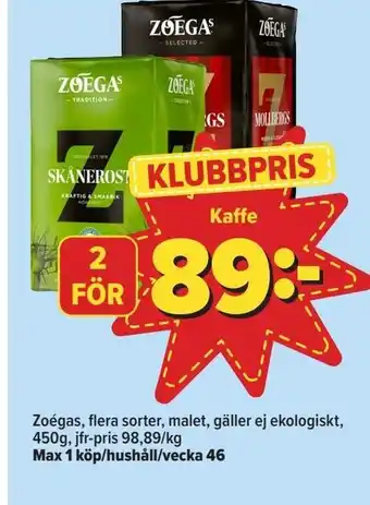 Östenssons Kaffe Zoégas erbjuda