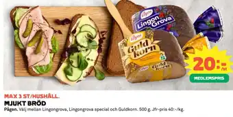 Coop MJUKT BRÖD Pågen erbjuda