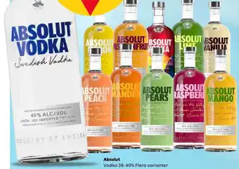 Border Shop Absolut Vodka 38-40% Flera varianter erbjuda