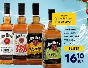 Border Shop Jim Beam 32,5-40% Amerikansk Whiskey erbjuda