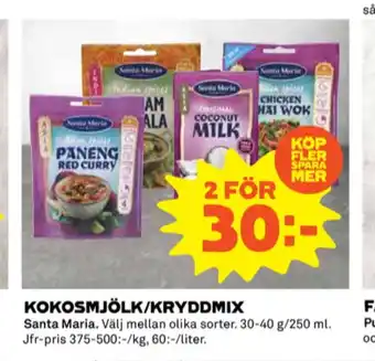 Coop Santa maria kokosmjölk erbjuda