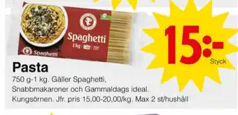 Matöppet Kungsörnen spaghetti erbjuda