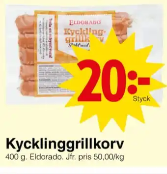Matöppet Eldorado kycklingkorv erbjuda