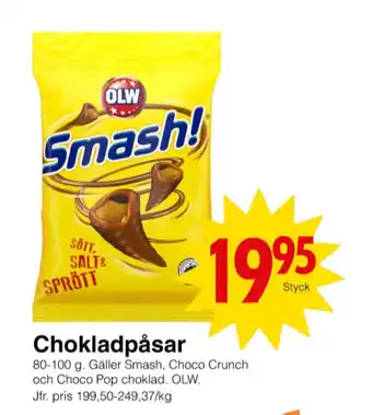 Matöppet Smash snacks erbjuda