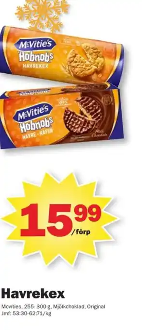 Pekås Hobnobs digestive kex erbjuda