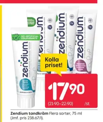 Rusta Zendium tandkräm erbjuda
