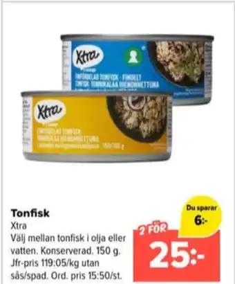 Coop Extra X-tra tonfisk erbjuda