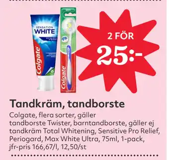 Hemköp Tandkräm, tandborste erbjuda