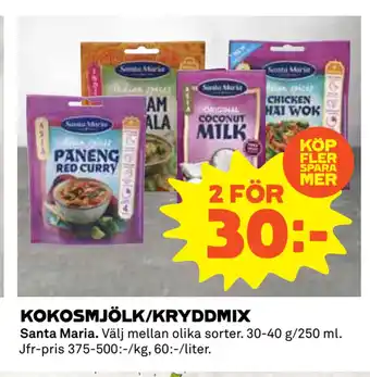 Coop Daglivs Kokosmjölk/kryddmix erbjuda