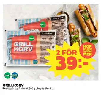 Coop Grillkorv erbjuda