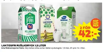 Coop Daglivs Laktosfri mjölkdryck 1,5 liter erbjuda