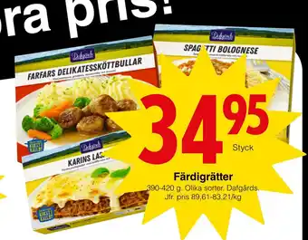 Matöppet Färdigrätter erbjuda