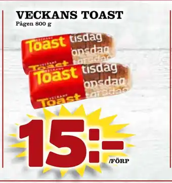 Matdax Veckans toast erbjuda