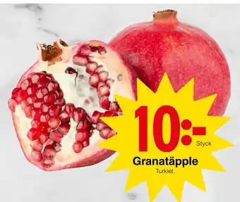 Matöppet Granatäpple erbjuda