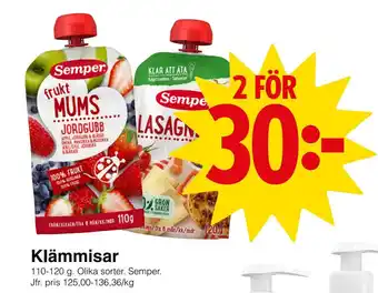 Matöppet Klämmisar erbjuda