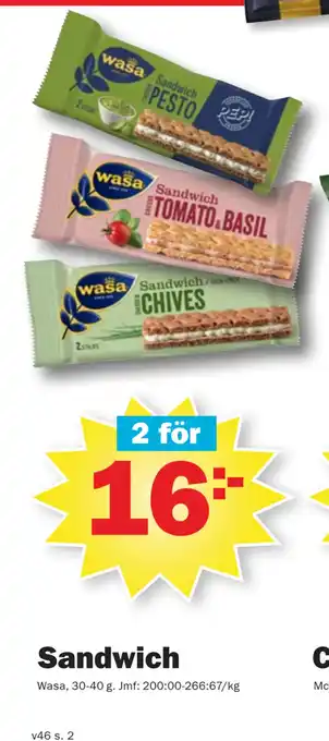 Pekås Sandwich erbjuda