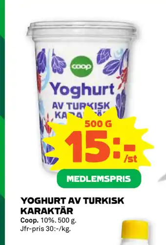 Stora Coop Yoghurt av turkisk karaktär erbjuda