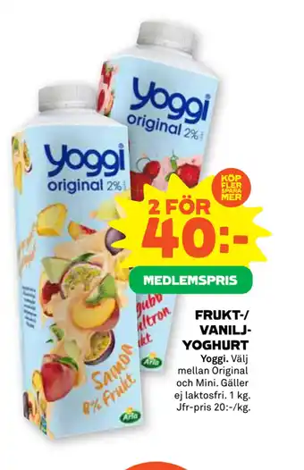 Stora Coop Frukt-/ vaniljyoghurt erbjuda