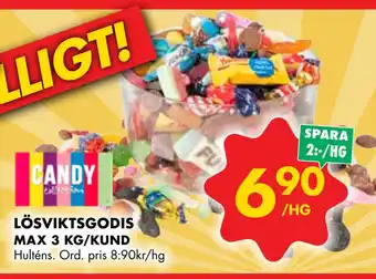 ÖoB Lösviktsgodis - max 3 kg/kund erbjuda