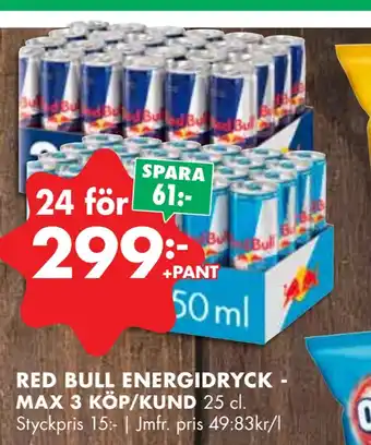 ÖoB Red bull energidryck - max 3 köp/kund erbjuda