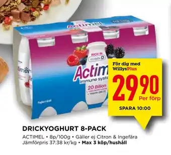 Willys Drickyoghurt 8-pack erbjuda