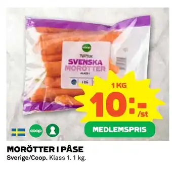 Coop Morötter i påse erbjuda
