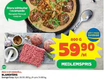 Coop Konsum Blandfärs erbjuda