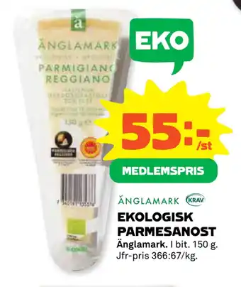 Coop Ekologisk parmesanost erbjuda