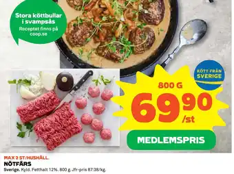 Coop Nötfärs erbjuda