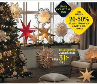 Mio Julstjärnor erbjuda