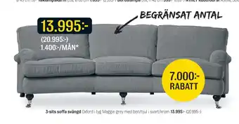 Mio 3-sits soffa svängd erbjuda