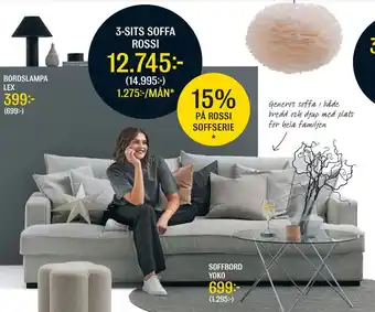 Mio 3-sits soffa rossi erbjuda
