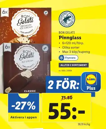 Lidl BON GELATI Pinnglass erbjuda