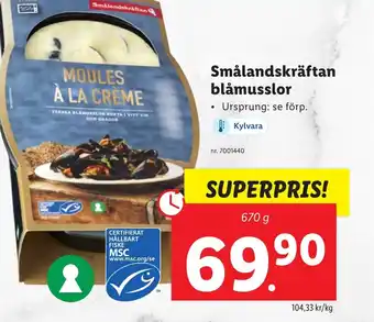 Lidl Smålandskräftan blåmusslor erbjuda