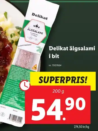 Delikat älgsalami i bit