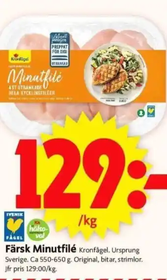 ICA Supermarket Färsk Minutfilé Kronfågel erbjuda