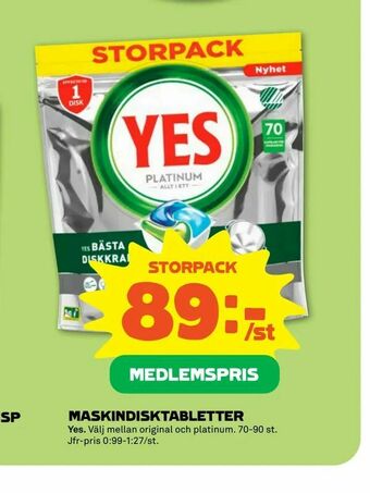 Stora Coop Maskindisktabletter erbjuda