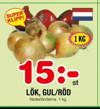 Nya Pulsen Lök, gul/röd erbjuda