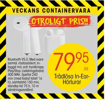 Trådlösa in-ear hörlurar