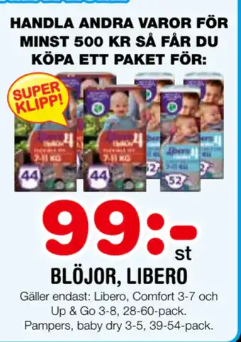 Nya Pulsen Blöjor, libero erbjuda