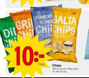 Matöppet Chips erbjuda