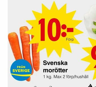 Matöppet Svenska morötter erbjuda